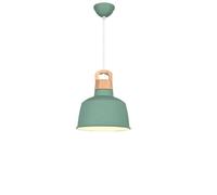 HUAYUSEDF Modern Minimalist Macaron Wood Top Pendant Lamp Chandelier Hanging Lighting Ceiling Fixture Industrial Hardwired for Kitchen Island Bedroom Coffee Bar(Green)