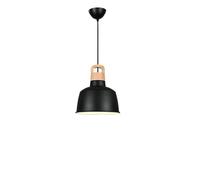 HUAYUSEDF Modern Minimalist Macaron Wood Top Pendant Lamp Chandelier Hanging Lighting Ceiling Fixture Industrial Hardwired for Kitchen Island Bedroom Coffee Bar(Dark)