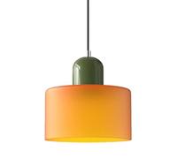HUAYUSEDF Modern Pendant Light Glass Shade Simple Mini Chandelier E27 Metal Socket Adjustable Length Cord Hanging Ceiling Lights for Bedroom, Kitchen, Dining Room, Living (Orange)(Orange)