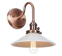 HUAYUSEDF Modern Wall Sconces with Switch - Stylish Gooseneck Metal Lights with White Glass Shade for Bedroom & Bathroom, Elegant Bronze Finish, Versatile Lighting Solution