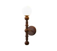 HUAYUSEDF New Chinese Solid Wood Wall Sconce,Retro Bedroom Bedside Lamp,G9 Light Source with Glass Lampshade Lighting,Suitable Living Room Study Background Hanging
