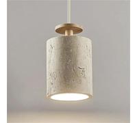 HUAYUSEDF Nordic Natural Yellow Travertine Cylindrical Pendant Lamp Chandelier Hanging Light Ceiling Modern Minimalist Japanese for Kitchen Island Sink Dining Room Living Bedroom