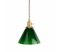 HUAYUSEDF Pendant Lights with Rotary Switch Modern Glass Shade Green Hanging lamp Adjustable Height Light for Kitchen Island Bedroom Dining Room Living (B)(B)