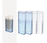 HUAZEXINX 4 Pack Portable Cotton Bud & Toothpick Holder - Compact Travel Swab Organizer Case, Dustproof Clear Container for Cotton Swabs, Floss Picks, Earbuds, and Personal Care Accessories