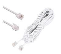 HUAZIZ 10m White RJ11 Cable ADSL Extension Lead Phone Cord Telephone Plug, Fibre Broadband Cable, RJ11 Modular Telephone Cable, Telephone Cable Rj11 Male to Male Phone Line Cord