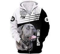 HuazomeeHZM 3D Animal Dog Cane Corso Printed Men and Women Oversized Zipper Hoodie Fashion Hip Hop Long Sleeve Hooded Sweatshirt