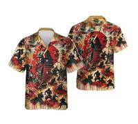 HuazomeeHZM 3D Printed Japanese Warrior Shirts for Men Samurai Graphic Beach Shirt Fashion Mens Short Sleeve Button Down Blouses Tops