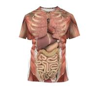HuazomeeHZM 3D Printed Skeleton Internal Organs T-Shirt Men Women Casual Round Neck Short Sleeve Tees Top Streetwear Men's Oversized T-Shirts