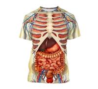 HuazomeeHZM 3D Printed Skeleton Internal Organs T-Shirt Men Women Casual Round Neck Short Sleeve Tees Top Streetwear Men's Oversized T-Shirts