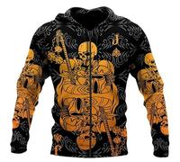 HuazomeeHZM Death Skeleton Tattoo 3D Printed Fashion Hoodie Men's Sweatshirt Unisex Zip Pullover Casual Jacket Tracksuit