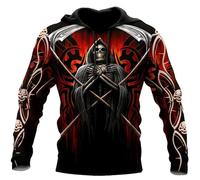 HuazomeeHZM Death Skeleton Tattoo 3D Printed Fashion Hoodie Men's Sweatshirt Unisex Zip Pullover Casual Jacket Tracksuit
