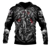 HuazomeeHZM Death Skeleton Tattoo 3D Printed Fashion Hoodie Men's Sweatshirt Unisex Zip Pullover Casual Jacket Tracksuit