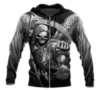 HuazomeeHZM Gothic Skeleton and Angels 3D Printed Autumn Fashion Mens Hoodie Unisex Sweatshirt Streetwear Casual Jacket Tracksuit