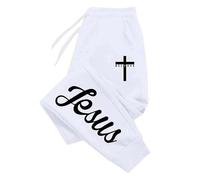 HuazomeeHZM Women/Men Jesus Cross 3D Printed Joggers Sweatpants Elastic Cuffed Casual Lounge Trousers Cool Streetwear