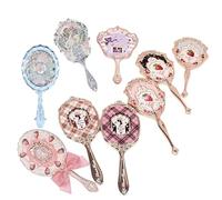 HUAZXIAOD Flower Knows Mirror Sweetie Bear Velvet Embossed Shell Butterfly Midsummer Fairy Vintage Cute Portable Makeup Hand (C10)