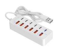 Hub - 66W Type-C Converter, USB Charging Station with Data Ports - for Laptop Phone Tablet Desktop Office Home Coffee Shop