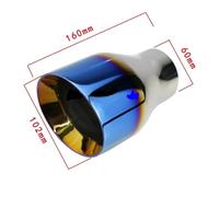 Hub Bore 1 PCS Stainless Steel Exhaust Tip Universal 51mm 60mm Intake 102mm Outlet Silver Blue Black Car Accessoreis Wheels Spacer(L1DM2027c)