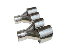 Hub Bore 1pair 63mm/89mm Dual 304 stainless steel universal Auto exhaust tip Double end pipe for vw Car tailpipe Wheels Spacer(66MM IN 89MM OUT)