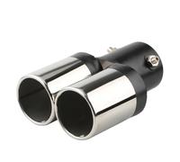 Hub Bore 1PCS 2.5" Inlet Car Auto Exhaust Muffler Tip Stainless Steel Dual Pipe Trim Modified Car Rear Tail Throat Liner For Most Cars Wheels Spacer(Blackchrome straight)