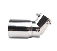 Hub Bore Stainless Steel Exhaust Tip 63mm/3.5"89mm Adjustable Universal for Car SUV Single Rolled Edge Exhaust Pipe Tip with Bolt-On Wheels Spacer(Polished Silver)