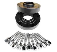 Hub Centric Wheel Spacers For VW For Golf For Bora For Polo For Jetta 2PCS Aluminum Alloy Black Wheel Spacer 5x100 5x112 57.1 With Ball Shape Bolts 14x1.5 Forged Wheels Spacer Kit