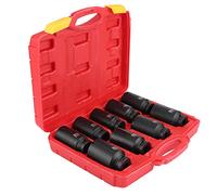 Hub Nut Socket Set, 9Pcs 1/2 Inch Drive Deep Spindle 6 Point Axle Nut Impact Socket Set 29mm 30mm 31mm 32mm 33mm 34mm 35mm 36mm 38mm with Storage Box