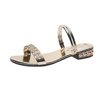 Hub Shoes Women's Size Slippers Casual Low Fashion Large Heel Rhinestone Summer Fashion Spring Women Slippers Platform Shoes Women Black Patent, Rose Gold, 5 UK
