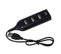 Hub Splitter 4 Port Black Abs USB 2.0 for Computer Data Expansion