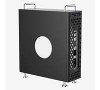 Hub & Stand,Aluminum Vertical Computer Case for Mac Mini M4/M4 Pro 2024,Protective Dustproof Bracket Storage Stand DIY PC Part Support Two USB3.2 GEN2 Interface+TF+SD Interface (Black)
