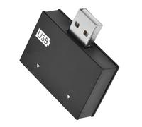 Hub USB2.0 Male to 2-Port USB Charger Splitter Adapter Converter Concentrator Professional Accessories (Black)