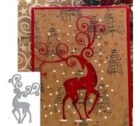 Hubangzhu Christmas Reindeer Metal Die Cuts, Merry Christmas Deer Elk Cutting Dies, Scrapbooking Decorative Embossing Paper Party Wedding Card Making