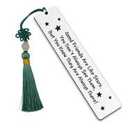 HUBAO Good Friends are Like Stars Metal Bookmark with Tassel for Teens Kids Boys Girls Students Bestie Best Friends Book Lover Birthday Christmas Graduation Friendship Gifts, (A5)