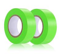 Hubaow 2 Pack Green Flagging Tape, Non-Adhesive Plastic Ribbon Neon Marking Roll, 1"*294ft, Marking Tape for Tree Marking, Hunting, Boundaries and Hazardous Areas,Trail Marking