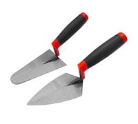 Hubaow Concrete Trowel Set, 2 Pack 6 Inch Pointing Trowel and Gauging Trowel, Masonry Hand Tool Set with Soft Grip Handle, Bricklaying Trowels for Brick, Mortar, Cement, and Masonry Work