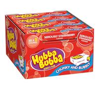 Hubba Bubba Chewing Gum, Seriously Strawberry, 20 Packs of 5 Pieces
