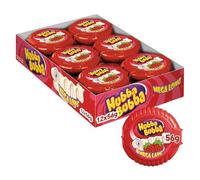 Hubba Bubba Chewing Gum, Snappy Strawberry, Mega Long Tape, 12 Packs of 180 cm
