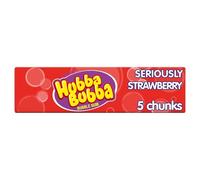 Hubba Bubba Chewing Gum, Seriously Strawberry, 20 Packs of 5 Pieces