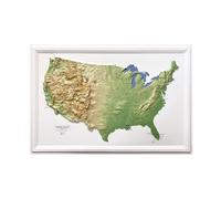 Hubbard Scientific 3D United States Classic Map | A True Raised Relief - You Can Feel the Terrain | Vaccum-formed Molded Map | 36'' x 24'' | Detailed Topography