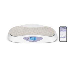 Hubble Connected Grow Smart Digital Baby Weighing Scale for Newborn Babies & Infants, Large LCD Display, Soft Changing Pad, 4-Sensor Technology, Tare & Hold Function