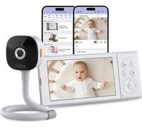 HUBBLE Go Baby Plus 5" Smart Baby Monitor with Crib Mount - White & Black