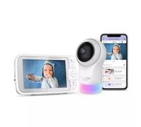 Hubble Nursery Pal Glow+ 5 Inch Video Baby Monitor with Night Light, Remote Pan, Tilt and Zoom, Room Temperature Sensor, Private and Secure Wi-Fi Connection - White