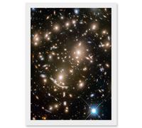 Hubble Space Telescope Image Abell 370 Galaxy Cluster NASA's Great Observatories Capture Earliest Stages Of Intergalactic Evolution Art Print Framed P Artery8 White A4