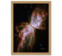 Hubble Space Telescope Image Celestial Butterfly Emerges From Stellar Demise In Planetary Nebula NGC 6302 Red Glow Dying Star In Milky Way Galaxy Art Artery8 Beige A4