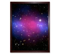 Hubble Space Telescope Image Chandra Collaboration Composite Galaxy Cluster MACS J0025.4-1222 Pink Blue Dark Ordinary Matter Observations Art Print Fr Artery8 Brown A4