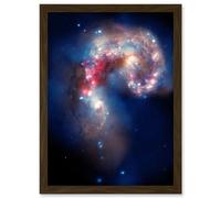 Hubble Space Telescope Image Colourful Antennae Galaxies Galactic Spectacle Colliding Pair Mosaic Composite With Chandra X-Ray Observatory Spitzer Art Artery8 Brown W12 inch x H16 inch