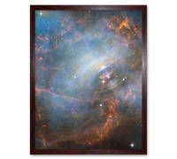 Hubble Space Telescope Image Crab Nebula Close-Up Colourful Supernova Remnants Pulsating Energy Radiation Ripples Charged Particles Magnetic Fields Ar Artery8 Brown W12 inch x H16 inch