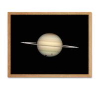 Hubble Space Telescope Image Four Moon Transit Around Parent Planet Saturn Ring Plane Crossing With Titan Minas Dione Enceladus Art Print Framed Poste Artery8 Beige W12 inch x H16 inch