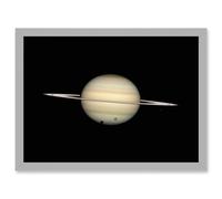 Hubble Space Telescope Image Four Moon Transit Around Parent Planet Saturn Ring Plane Crossing With Titan Minas Dione Enceladus Art Print Framed Poste Artery8 Grey A4