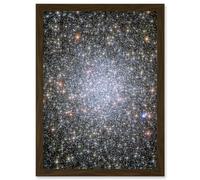 Hubble Space Telescope Image Globular Cluster 47 Tucanae 3000 Bright White Dwarf Exodus From The Stellar Group Core In Milky Way Art Print Framed Post Artery8 Brown A4