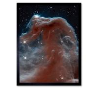 Hubble Space Telescope Image Horsehead Nebula In Orion Constellation Star Birthing Ethereal Formation Rising From Interstellar Clouds Art Print Framed Artery8 Black W12 inch x H16 inch